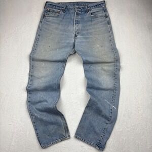 Vintage Levis 501xx Mens Jeans 38x38 USA Made  Y2K Distressed Festival Denim